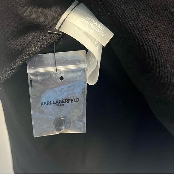 NWOT!! KARL LAGERFELD WOMEN’S POLO short sleeve DRESS - Size Small, Color Black - Picture 4 of 6